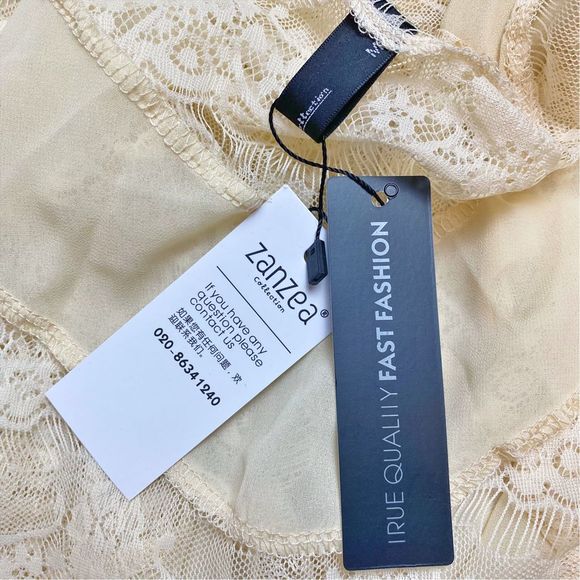 Zanzea Collection Cream Lace Open Front Cardigan/Kimono - Size Medium - Picture 6 of 6